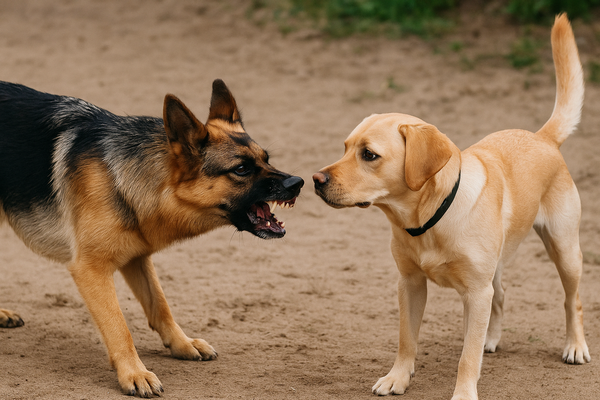 собака рычит