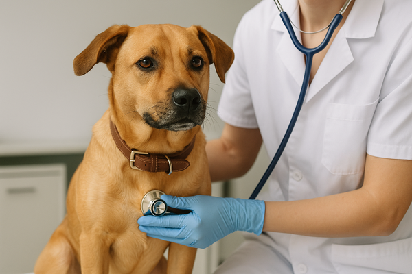 собака у ветеринара на приеме